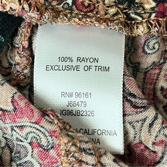 Boho Patchwork Print Wide Leg Pants Elastic Waist Lounge Festival Trousers XS - Picture 6 of 8